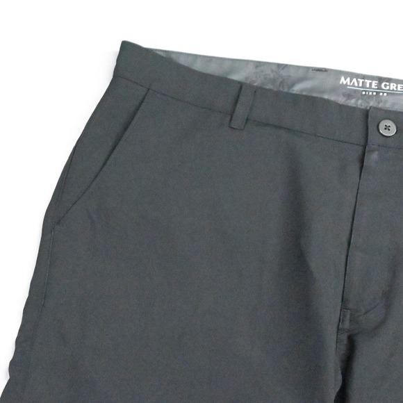 Matte Grey 38‎ x 10" Black Stretch Tech Golf Chino Shorts - Picture 2 of 7